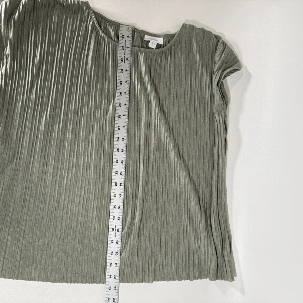 J Jill Pure Jill Pleated Top and Wide Leg Matching Set Sage Green Large Petite - Picture 12 of 12